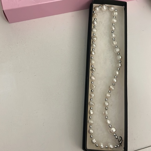 NWT SILVER & FRESHWATER PEARL NECKLACE 🔥🔥 - Picture 5 of 7
